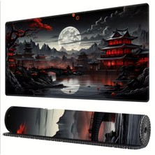 Sge Teknoloji 70X30 cm Kırmızı Japon Manzara Kaydırmaz Taban Speed Yüzey Oyuncu Mouse Pad Gaming