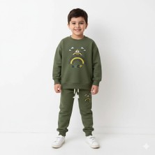 Bebolly Ikili Takım Beep Baskılı Uzun Kol Beli Lastikli Mevsimlik Eşofman Takımı