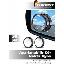 Euroist Kör Nokta Aynası – 360° Ayarlanabilir Park Aynası - Sürüş Güvenliğinizi Artırın (2 Adet)