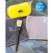 Euroist 4’lü Profesyonel Araç Temizlik Seti – Mikrofiber Bez, Cam Bezi, Oto Sünger ve Detay Fırçası