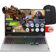 Lenovo Loq 15AHP10 Amd Ryzen 7 250 RTX5060 100W 24GB Ram 4tb SSD 15.6" Fhd IPS 144Hz W11 83JG008UTR Taşınabilir Bilgisayar