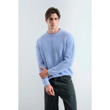 Bol Kesim Dokulu Fitilli  Triko Kazak