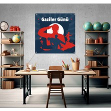 Deko Gonya Gaziler Günü Fotoğraf Panosu Branda 100X100
