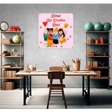 Deko Gonya Dünya Kız Çocukları Günü Fotoğraf Panosu Branda 100X100