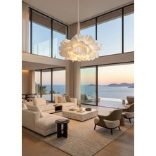 Maison Avf Beyaz Eleni Tasarım Eva Modern Sarkıt Avize 80 cm