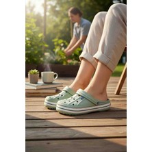 Moda Fiesta Mint Yeşil Cross Terlik – Ortopedik, Kaymaz Taban, Günlük Ev & Bahçe Terliği