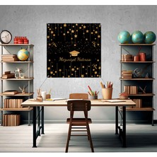 Deko Gonya Mezuniyet Hatırası Yıldız Gold Temalı Fotoğraf Panosu Branda 100X100