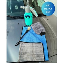 Euroist 4'lü Oto Temizlik Seti – 2l Köpük Atan Pompa, Detay Fırça, Mikrofiber Eldiven, Araba Kurulama Bezi