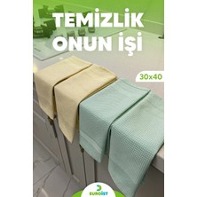 Euroist 4'lü Mikrofiber Temizlik Bezi - Cam, Ayna, Mutfak, Banyo, Araç Genel Temizlik Bezi - 30X40 cm