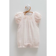 Caramell Smıle Çiçek Kısa Kol Barbatöz - Pembe - 80-86 cm Pembe