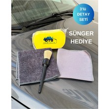 Euroist 3'lü Oto Detay Seti - Araba Detay Fırçası, Mikrofiber Araba Kurulama Bezi, Cam Bezi + Sünger Hediye