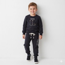 Bebolly Ikili Takım Beep Baskılı Uzun Kol Beli Lastikli Mevsimlik Eşofman Takımı