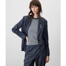 Miss İpekyol Çizgili vatkalı blazer IS1260106005015