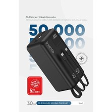 Kensa 50.000 Mah Dijital Göstergeli Dahili Çoklu Kablolu Powerbank – Süper Hızlı Şarj Taşınabilir Şarj