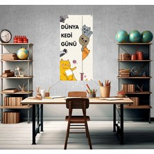 Deko Gonya Dünya Kedi Günü Fotoğraf Panosu Branda 100X200