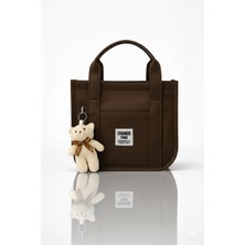 Avca Küçük Boy Kadın El ve Omuz Çanta Ayarlanabilir Askılı Ayıcıklı Baget Çanta Çapraz Çanta Mini