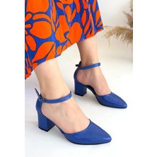 Hkursat Mavi Cilt Kadın Topuklu Ayakkabı