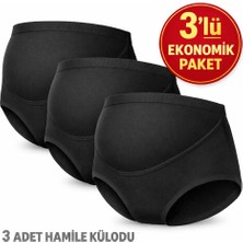 Qulat Yüksek Bel Hamile Külodu 3’lü Set – Karma Renk (Siyah/beyaz/ten)