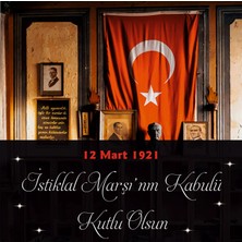 Deko Gonya 12 Mart 1921 Istaklal Marşı'nın Kabulü Fotoğraf Panosu Branda 100X100