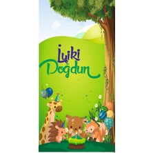 Deko Gonya Safari Hayvan Doğum Günü Temalı Iyi Ki Doğdun Fotoğraf Panosu Branda 100X200