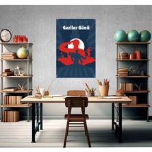 Deko Gonya Gaziler Günü Fotoğraf Panosu Branda 100X150