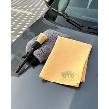 Euroist 3'lü Oto Yıkama Seti - Oto Yıkama Eldiveni, Oto Detay Temizlik Fırçası, Güderi Bez 50X70CM