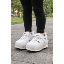 Minibonito Patenli Cırtlı Işıklı Spor Ayakkabısı 4 Tekerlekli Paten –ışıkları On/off Tuşlu