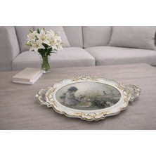 Zucci Home Hürrem Lüx Sunum Tepsisi | Bahar Hatırası - Dekoratif Servis Tepsisi | 48X28 cm