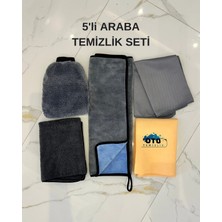 Euroist 5'li Araba Yıkama Seti - Mikrofiber Kurulama Bezi, Güderi, Araba Yıkama Eldiveni, Cam Bezi 70X50CM