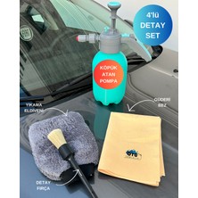 Euroist 4’lü Profesyonel Araç Yıkama Seti – Köpük Atan Pompa, Detay Fırça, Mikrofiber Eldiven, Güderi Bez