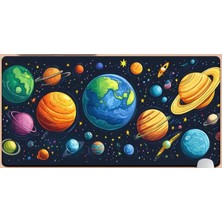 Sge Teknoloji 70X30 cm Kozmik Gezegenler Kaydırmaz Taban Speed Yüzey Oyuncu Mouse Pad Gaming