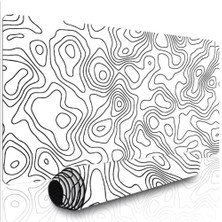 Sge Teknoloji 70X30 cm Beyaz Soyut Tasarım Kaydırmaz Taban Speed Yüzey Oyuncu Mouse Pad Gaming