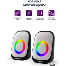 Sprange 2’li Tak Çalıştır USB Bilgisayar Hoparlörü – Rgb, Güçlü Ses, Kompakt Tasarım, Telefona Bağlanabilir