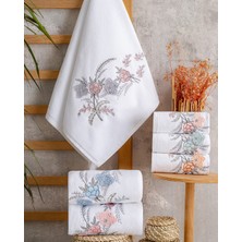 Hazangülü Collection Buldan Üretimi Çeyizlik Nakışlı Zümra Kadife 6'lı El/yüz Havlusu I 50X90
