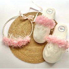 İrembaby Anne Lohusa Seti Pembe Çiçekli Incili Lohusa Tacı Terliği