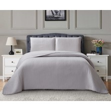 Venedik Çift Kişilik Yatak Örtüsü - Gri