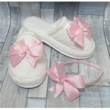 İrembaby Kadın Pembe Büyük Fiyonklu Lohusa Tacı ve Lohusa Terliği Set – Lohusa Seti – Lohusa Seti – Lohusa S