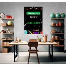 Deko Gonya Öğretmenler Günü Hatırası Temalı Fotoğraf Panosu Branda 100X150