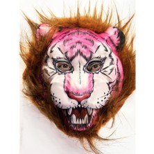 DS LLC Ieg™ Kahverengi Saçlı Pembe Yüz Kurt Maske Kaplan Maske Mega Peluş 26 No DSLLCRS-ETIEG34