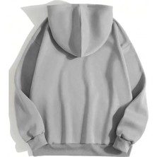 Erkek Düz Kapüşonlu Sweat - Boyalı Gri