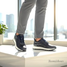 Lacivert Tırtıklı Taban Erkek Sneaker