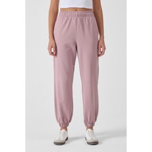 Hdm Kadın Leylak Yüksek Bel Lastikli Paça Bağcıklı Rahat Kalıp Jogger Eşofman Altı - H5991