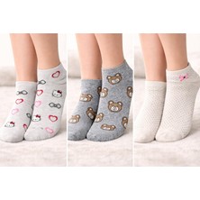 Admera 3’lü Kadın Pamuklu Sneaker Desenli Babet Günlük Spor Çorap 36-40