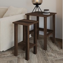 İnarch Dizayn Inarch Dizayn Gina 2’li Kare Sehpa Seti–modern,iç Içe Geçebilen,yer Tasarruflu Tasarım,ahşap Ayaklı