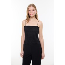 ROMAN Dantel Detaylı Saten Askılı Büstiyer Siyah YY014003_001