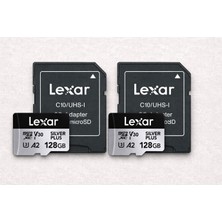 Lexar 2'li Professional 128GB 205 Mb/s Silver Plus Mikro Sd Hafıza Kartı