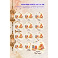 Ceres Studio Iyi Bayramlar Sticker Seti B-7 12 Adet Etiket | Yapışkanlı, Parlak Kuşe Çıkartma Kağıdı