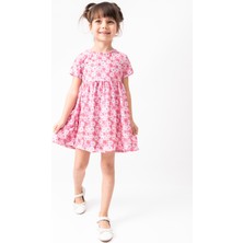 ruhaay Yazlık Kısa Kol Kız Çocuk Baskılı Elbise