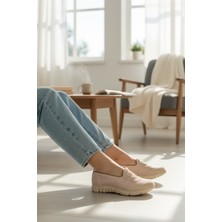 Bej File Detaylı Ortpedik Günlük Ayakkabı