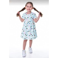 ruhaay Yazlık Kısa Kol Kız Çocuk Baskılı Elbise